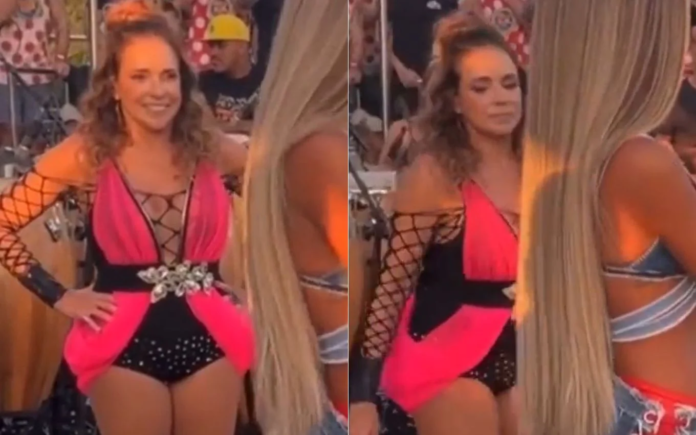 Após vídeo viralizado nas redes sociais no último sábado (18), no qual Mercury checa bumbum da bailarina, esposa se diverte com ela