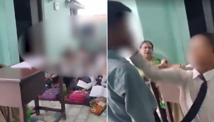 Vídeo mostra a ordem dada pela professora indiana dentro de uma escola